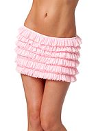 Ruffled mini skirt, sheer mesh, plus size